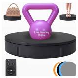 JAYEGT Motorized Rotating Display Stand, 350Lbs Load 360 Degree Electric Rotating Turntable for Photography Products Display Live Show,Remote Control +5 Colors Backgrounds (Black/11.8inch /Wired)