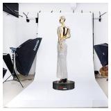 JAYEGT Motorized Rotating Display Stand, 350Lbs Load 360 Degree Electric Rotating Turntable for Photography Products Display Live Show,Remote Control +5 Colors Backgrounds (Black/11.8inch /Wired)