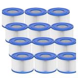 Vickmons Type VI Hot Tub Filter Cartridge Compatible with Lay-Z-Spa, Coleman SaluSpa 90352E, 58323E, 58323 Swimming Pool Pump (12 Pack)
