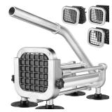 French Fry Cutter, Ruooson Professional Potato Cutter Slicer with 1/2 In & 3/8 In & 1/4 In Stainless Steel Blades, Great for Whole Potatoes Carrots Cucumbers.