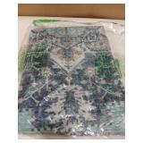 GENIMO 3x5 Area Rugs for Living Room, Machine Washable Non Slip Vintage Rugs, Low Pile Lightweight Chenille Print Rug for Bedroom, Dining Room, Home Office, Dark Green