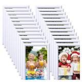 Redbaker 24 Pcs Picture Frames Bulk 5 x 7 Inch Simple Designed Modern White Photo Frames for Pictures with Resin Glass for Wall Mount Tabletop Display Home Office Hotel Decoration