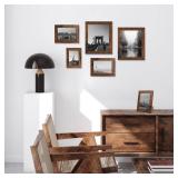 iRahmen 8x10 Picture Frame Set of 4, High Definition Glass 8 x 10 Frame, Wood Rustic Photo Frames for Horizontal or Vertical Display Tabletop and Wall Mounting