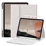 kenke for iPad Air 11 Inch M3/M2 (2025/2024), iPad Air 5/4th Gen (2022/2020) 10.9 Inch Case with Keyboard, Detachable Wireless Bluetooth Keyboard Cover with Left Side Pencil Holder (Gray)