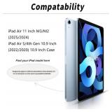 kenke for iPad Air 11 Inch M3/M2 (2025/2024), iPad Air 5/4th Gen (2022/2020) 10.9 Inch Case with Keyboard, Detachable Wireless Bluetooth Keyboard Cover with Left Side Pencil Holder (Gray)