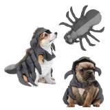 CultOfMoon Dog Spider Costume, Grey, XS - XL (Back Length 30cm/ 11.8inch, Chest Girth 42-60cm/ 16.5-23.2inch, Neck 28-42cm/ 11-16.5inch), Halloween, Spider, Pet Costumes