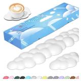 JIKIOU Upgrade Leather Cloud Keyboard Wrist Rest, Cloud Wrist Rest with Non-Slip PU Base, Comfortable Memory Foam Wrist Rest for Computer Laptop Mac Gaming Office and Pain Relief Wish New Year Gift