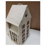 TRIROCKS 3 Pcs Decorative Mantel Shelf Tea Light Lanterns 13.5"&9.5"&5.5"H Village Farmhouse House Candle Holders for Home Decor Patio Wedding Parties Christmas Ornaments Indoors Outdoors(Cream White)