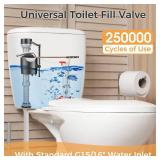 Houpeoro Universal Toilet Flusher Replacement Kit, Fill Valve, 2-Inch Flapper, Handle Replacement, Adjustable, Quiet, Easy to Install, Complete Toilet Parts Inside Tank Kit (Black, 2-Pack)