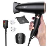 VGR Dual Voltage(100~250V) Travel Hair Dryer with European Plug Adapter for International Travel