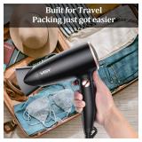VGR Dual Voltage(100~250V) Travel Hair Dryer with European Plug Adapter for International Travel