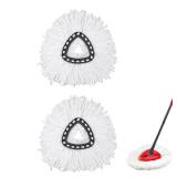 DXSAGVY 2 Pack Spin Mop Replacement Head - Microfiber Mop Refills for EasyWring Triangle Spin Mop, Compatible with Ocedar EasyWring, Wet or Dry Cleaning, All Hard Surfaces