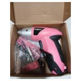 Hi-Spec Electric Screwdriver 27pc 3.6V Pink USB Small Power Screwdriver Set. Cordless & Rechargeable with Driver Bit Set