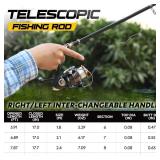 PLUSINNO Spinning Rod and Reel Combos Telescopic Fishing Rod Pole with Reel Line Lures Hooks Fishing Carrier Bag Case and Accessories Fishing Gear Organizer (2.4M 7.87FT Fishing Gear Organizer) ...