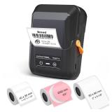 SUPVAN T50M Pro Bluetooth Label Maker Machine with 3 Tapes, Wide Waterproof Label, Versatile App with 40 Fonts and 650+ Icons, Inkless Labeler for Home, Kitchen, School, Office Organization, Black