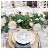 TELDRASSIL 4Pcs(26 FT) Artificial Rose Vine Fake Flower Garland Fake Silk Rose Hanging Vine for Wedding Party Background Arch Garden Background Decoration (White)