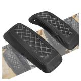 HCmotorku Saddlebag Lid Covers Hard Saddle Bags Lid Bra Covers Fit For Harley Touring Street Glide CVO Road King Electra Glide Ultra Limited Road King Special 2014-2025 (White Stitching)