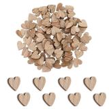 Giantree 100Pcs 0.5" Wooden Hearts for Crafts - Small Unfinished Heart Cutout Slices for DIY Crafts, Signs, Tags - Valentines Day, Birthday, Wedding Decorations