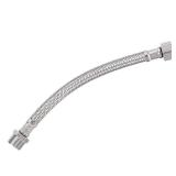 Uxcell 8 Inch Long Faucet Supply Line Connector, G3/8 Female Compression Thread x G3/8 Male Connector Straight Thread 304 Stainless Steel Water Supply Hose Line, Silver Tone