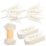 Lesnala 240Pcs Small Thank You Tags with String Gold Foil Personalized Label for Party Birthday Baby Shower Craftwork WeddingThanksgiving Gift Wrapping 2.75 X 1inch