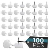 100 Pcs Nail On Furniture Glides 0.8x0.7 Plastic Furniture Feet Durable, Easy to Install, Low-Profile, Smooth Gliding Nail in Chair Leg Floor Protectors Prevents Scratches, Dents