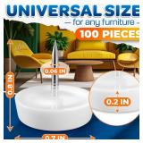 100 Pcs Nail On Furniture Glides 0.8x0.7 Plastic Furniture Feet Durable, Easy to Install, Low-Profile, Smooth Gliding Nail in Chair Leg Floor Protectors Prevents Scratches, Dents