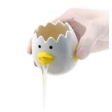 LuoCoCo Cute Egg Separator, Ceramics Vomiting Chicken Egg Yolk White Separator, Practical Household Small Egg Filter Splitter, Kitchen Gadget Baking Assistant Tool, Dishwasher Safe (Yellow)