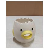 LuoCoCo Cute Egg Separator, Ceramics Vomiting Chicken Egg Yolk White Separator, Practical Household Small Egg Filter Splitter, Kitchen Gadget Baking Assistant Tool, Dishwasher Safe (Yellow)