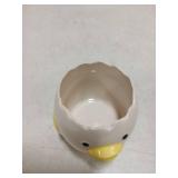 LuoCoCo Cute Egg Separator, Ceramics Vomiting Chicken Egg Yolk White Separator, Practical Household Small Egg Filter Splitter, Kitchen Gadget Baking Assistant Tool, Dishwasher Safe (Yellow)
