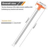 TEOYNGU 10PCS Tent Stakes Heavy Duty Camping Tent Stakes 7Inch Non-Rust Metal Tent Pegs with 10pcs Rubber Protective Sleeve (Orange)