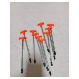 TEOYNGU 10PCS Tent Stakes Heavy Duty Camping Tent Stakes 7Inch Non-Rust Metal Tent Pegs with 10pcs Rubber Protective Sleeve (Orange)