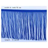 MONIDOOR Chainette Fringe Trim 6 Inch 10 Yards Tassel Fringe Trim for Sewing Craft DIY Decoration(912 Royal Blue)