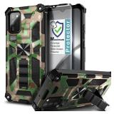NZND Designed for Samsung Galaxy A02S Phone Case with Tempered Glass Screen Protector, Full-Body Protective Shockproof [Military-Grade], Built in Kickstand, Heavy-Duty Case (Camo)