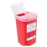 Alcedo Sharps Container for Home Use 1 Quart (1-Pack) | Biohazard Needle and Syringe Disposal | Small Portable Container for Travel and Professional Use