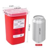 Alcedo Sharps Container for Home Use 1 Quart (1-Pack) | Biohazard Needle and Syringe Disposal | Small Portable Container for Travel and Professional Use