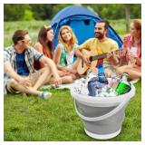 Collapsible Mop Bucket and Ice Bucket-5L(1.3 Gallon) Household Cleaning Silicone Dust Mops Bucket with no Wringer Set,Portable Bathroom Cleaning Supplies Bucket for Cleaning Caddy Spin Mops for Floor