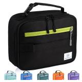 Genteen Lunch Box Kids, Insulated Lunch Bag Kids Boys Girls Back to School, Soft Lunch Box for Men Reusable Lunchbox for Office,Outdoor,School (Black)