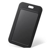 Uniclife 3 Pack Sliding ID Badge Holder Hard Black Vertical Plastic Card Case Protector Pouch with Clear Window for Office School ID Credit Cards Proximity Key Cards Drivers Licenses and Passes