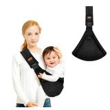 Baby Sling Carrier,Baby Carrier Newborn to Toddler,Adjustable and Lightweight Toddler Carrier(10-30lbs),Baby Sling with Safety Buckle(Mesh,Black)