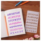 AIRIQI Letter Stencils - 12 Pack, 4 x 7 Inch, Reusable Plastic Alphabet Stencils for Bullet Journaling, Scrapbook Decor & DIY Craft Projects