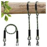 Adjustable Hammock Tree Straps Heavy Duty Tree Swing Rope 3.9Ft(47") 360°Rotation Tree Swings Hanging 1000lbs for Outdoor Swings Hammock Playground Set Accessories,2Pcs of Green