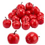 PH PandaHall 20pcs Mini Apples, 1.7 Inch Fake Apples Artificials Red Apple Simulation Fruit Decor Christmas Decoratives Model for Home Kitchen Table Photography Party Photo Props Thanksgiving Day