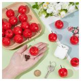 PH PandaHall 20pcs Mini Apples, 1.7 Inch Fake Apples Artificials Red Apple Simulation Fruit Decor Christmas Decoratives Model for Home Kitchen Table Photography Party Photo Props Thanksgiving Day