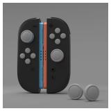 PlayVital Button Caps + Thumb Grip Set for Nintendo Switch 2, 2 Silicone Colorful ABXY Directional Button Covers & 2 Joystick Caps for Joycon - New Hope Gray
