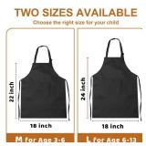 MEOGETY 2Pcs Kids Aprons Children Artists with Pockets Adjustable Chef Aprons for Cooking Kitchen Backing Painting