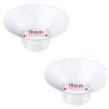 IVARONAL Flange Insert 2PCS 19mm Compatible with Momcozy M9/M6/M5/S12 Pro/V1 Pro/V2 pro, Spectra/Medela/Elvie/NCVI/TSRETE/eufy/Lansinoh/Paruu/MomMed Breast Pump 24mm Shields/Flanges (2pcs-19mm)
