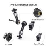 SmallRig 5.5 Inches Adjustable Friction Articulating Magic Arm, with Both 1/4" Screw for LCD Monitor/LED Lights