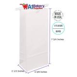 A1 Bakery Supplies 50 Pack 1 LB White Paper Bags, Tin Tie Tab Lock Bags, 7 3/4" L x 3 3/8" W x 2 1/8" Gusset, Everyday Use