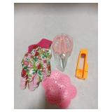 5PCS Rose Thorn Tools Rose Leaf Thorn Strippers with a Rose Pruning Shears and Garden Rose Gloves Pink1