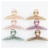 5pcs Large 4.7inch Acrylic Jelly Hair Claws for Women - Strong Hold Clips for Thick, Curly & Thin Hair, Wonderful Gift, Super Cute Colors